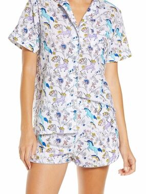 Roller Rabbit White Short-Sleeve Dream for All LuLu Pajama Set size XS